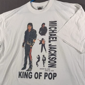 Camicia Michael Jackson King Of Pop Uomo 3XL Manica Corta Bianca Stampa Grafica - Foto 1 di 11