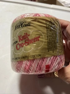 J.P. Coats Baumwolle Stricken Cro-Sheen Häkeln Garn Farbe #15 Schattiert Rosa 150 Yds - Bild 1 von 4