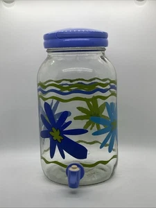 Vintage Glas Sonne Teedose Kanne Deckel Ausguss Griff BLUMEN Design - Bild 1 von 8