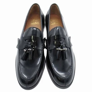 Christian Louboutin mocassini nappa penny nero pelle di vitello scarpe eleganti US9,5 - Foto 1 di 9