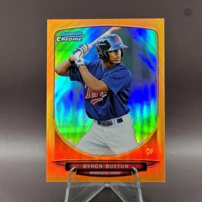 2013 Bowman Chrome Byron Buxton Orange Mini Refractor /15 1st Card #1 - Image 1 of 2