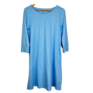 Lilly Pulitzer Neu mit Etikett meliert FRENCHIE BLAU SOLIA KLEID Swing Jersey UPF 50+ Gr. M - Bild 1 von 3