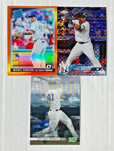 MIGUEL ANDUJAR LOT OF 3 2018 RC’s! Optic ORANGE SP RC /199 + XFRACTOR RC + 3D RC - Picture 1 of 2