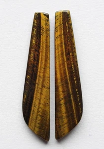 28.30  Cts Natural Tiger Eye (44.5mm x 9.5mm, each) Cabochon Loose Match Pair - Picture 1 of 3