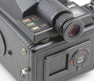 RARA fotocamera pellicola PENTAX 645 quadrante modificato [come nuova] obiettivo 75 mm 120 inserti dal GIAPPONE - Foto 1 di 18