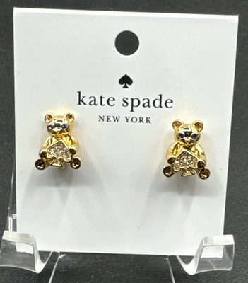 Pendientes Kate Spade Oh What Fun Oso de Peluche Tono Dorado Nuevos Foto 1 de 4