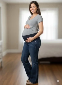 Pantalones de mezclilla para mujer Oh Baby by Motherhood azul maternidad talla mediana bebé embarazada 29" - Imagen 1 de 10