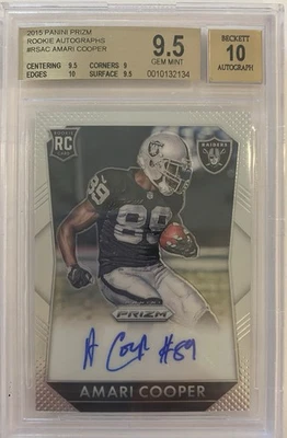 Amari Cooper 2015 Panini Prizm Rookie SP automático RC BGS 9,5/10 gema como nueva #RS-AC Foto 1 de 2