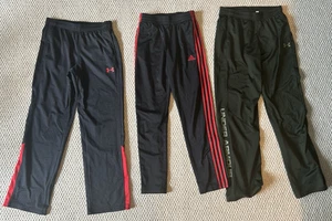 Lot of 3 Adidas/Under Armour Sweat Pants Athletic Boys Youth Size L Red/Black - Picture 1 of 1
