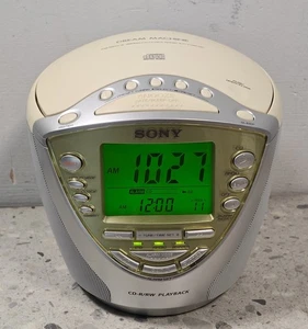 SONY Dream Machine ICF-CD843L CD Player FM/AM Working snooze Alarm etc - Picture 1 of 11