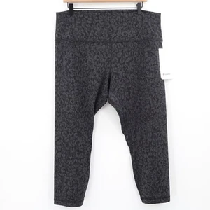 Lululemon Mujer Align High Rise Crop 23 Hideaway Camuflaje Carbón Profundo Mulit Talla 18 NUEVO - Imagen 1 de 9