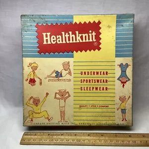 50er Jahre Grafik Kinderbox Healthknit Unterwäsche Sportbekleidung Strickmühlen Knoxville TN - Bild 1 von 11