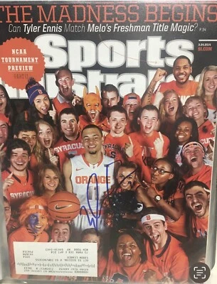 ПОДПИСАННЫЙ СИРАКУЗСКИЙ ОРАНЖИСТ Тайлер Эннис 2/24/14 Спортивные Иллюстрированные Региональные РЕДКИЕ - Изображение 1 из 2