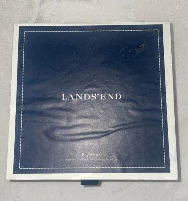 Vintage Lands End Set Of 4 Votive Candles Bay Shore Candle Set Navy Blue NEW - Image 1 of 4