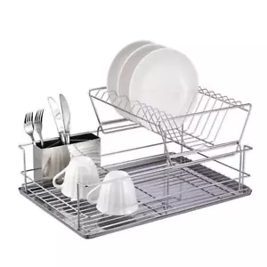 Better Chef 22" 2-stufig 4-teilig Chrom klassisches Geschirrregal mit Besteckhalter - Bild 1 von 5