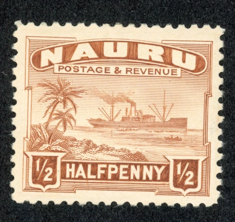 Nauru 17 MH 1924 1/2p orange brown Freighters - Image 1 of 1