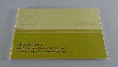Manuale Dell'Owner / Manuale Buick Skylark Anno 1983 - Immagine 1 di 2