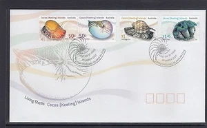 COCOS Islands 2007 SEA SHELLS  Marine Life design set of 4 on FDC  -  - Bild 1 von 1