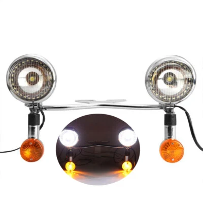 Driving Passing Spot Fog Turn Signals Light Bar For Harley Touring Road King - Image 1 of 4