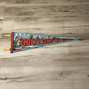 Bandiera pennant souvenir vintage SALT LAKE CITY UTAH - Foto 1 di 2