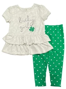 Carters Infant Girls St Patricks Day Lucky Girl Shirt & Pants Set 18 Months - Picture 1 of 1