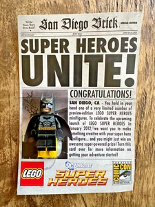 Lego SDCC 2011 DC Universe Super Heroes Batman Minifig Minifigure New On Card - Picture 1 of 8
