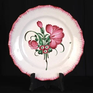 Plato Floral Fin Del Siglo XVIII Faïence Islettes Luneville - Picture 1 of 2
