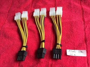 1x Dual 6 Pin to 8 Pin PCIe Nvidia ATI GTX GPU Video Card Power Cable (5") - Picture 1 of 3