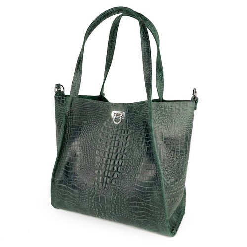 COACH Borsa a mano donna in pelle tracolla per donna verde shopper coccodrillo tote borsetta