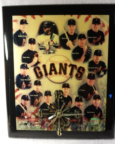 12"x11" MLB 2001 SF Giants Team Clock - (works) Cover