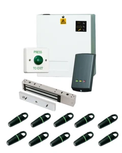 Kit de control de acceso compacto Paxton, 10 llaveros de proximidad, Maglock, botón de salida y PSU - Imagen 1 de 1