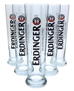 6 Erdinger alkoholfrei Weissbier Gläser 0,50l - Weizenbier-Glas - beer glass set - Bild 1 von 4