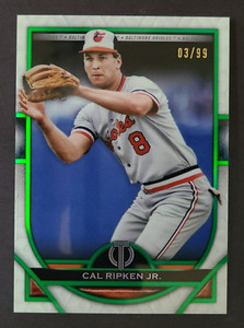 2021 Topps Tribute Cal Ripken Jr. #73 Green Parallel Serial #3/99 Orioles HOF
