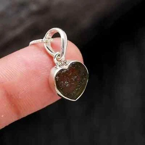 Natural Raw Moldavite Silver Pendant 925 Sterling Silver , Certified from Czech - Picture 1 of 3