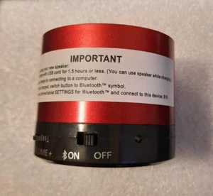 Red Mini Bluetooth Speaker • Brand New • USB Cord • Rechargeable CFS-S10 - Picture 1 of 3