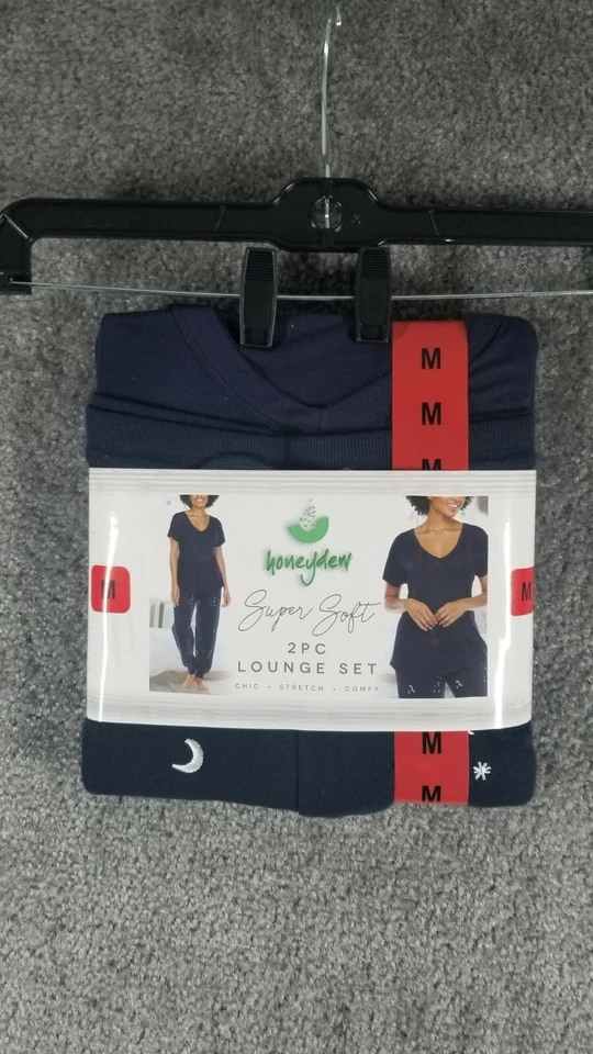 Conjunto de salón Honeydew para mujer talla M 2 piezas azul nuevo con etiquetas cuello en V Top pantalones jogger informales suaves Foto 1 de 4