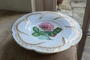 Antique Royal Worcester Cake Stand Handpainted Rose Pedestal Tazza Comport Flora - Picture 1 of 18