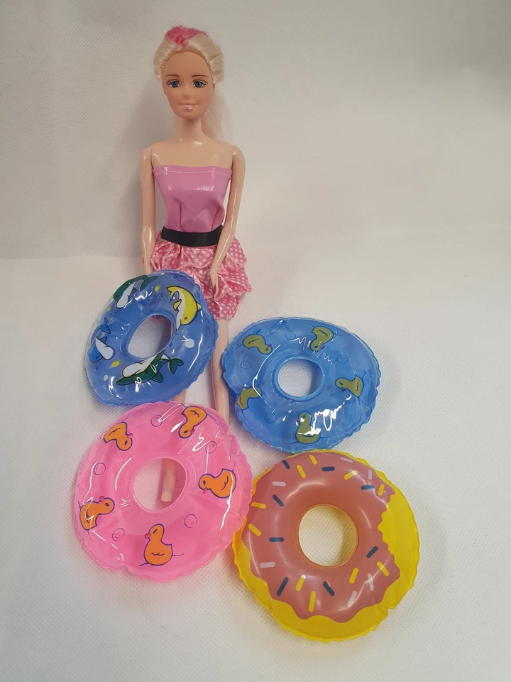 BARBIE 2x Puppe aufblasbare Strand Schwimmringe für Modepuppen UK Verkäufer