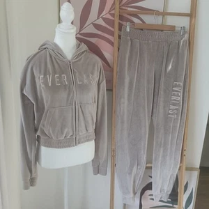 Everlast Luxe Velours Velvet Feel Tracksuit AU 12 Trackpants Hoodie Bundle - Picture 1 of 5