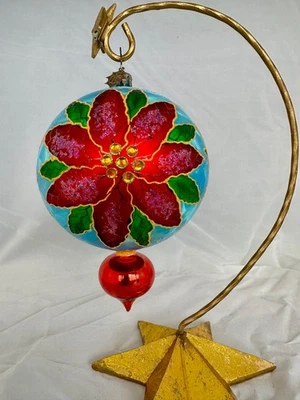 "Adorno gota azul flor de invierno 6"" 962840 Christopher Radko Polonia" Foto 1 de 4