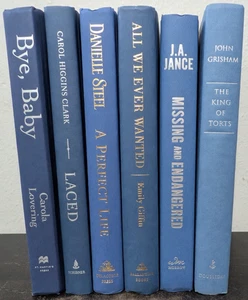 Blue Shades 6 Book Lot Shelf Decor Color Decorative Prop Set Display Background - Picture 1 of 3
