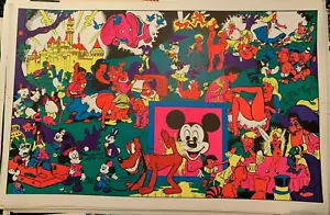 AFFICHE HEADSHOP DISNEY AFTER DARK ANNÉES 1970 NOIR PAR WOLLY WOOD - BELLE ! - Photo 1 sur 8
