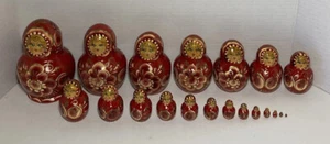 Bambola russa vintage Ceprueb Nocag dipinta a mano firmata nidificazione set 20 pezzi rara - Foto 1 di 21