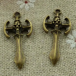 Free Ship 100 pcs Antique bronze cross charms pendant 30x14mm L-852 - Picture 1 of 4