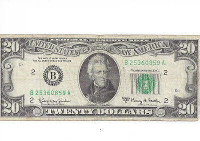 $20 Federal Reserve Note ,  B-New York,  Series 1963A,  About Good Condition  - Image 1 of 2
