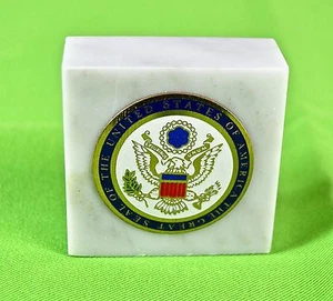 Great Seal Desk Paperweight, Seal of The Unted States/ 2" x 2"/ on marble - Picture 1 of 4