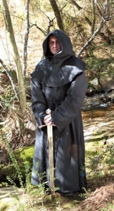 Windlass Monk's Robe Black Versatile Long-Tail Hood Waist Cord 1 Size Fits Most - Picture 1 of 1