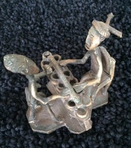 ASHANTI Brass Gold Weight -Two figures playing Mancala - Ghana - Picture 1 of 6