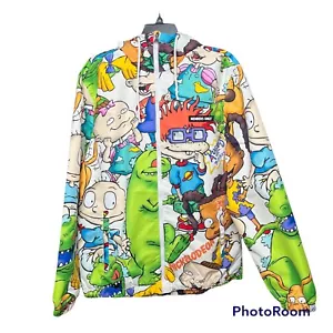 Members Only Nickelodeon Rugrats Allover Windbreaker Jacket Men’s Sz L NWT - Picture 1 of 11