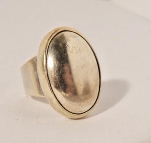 Vintage Mexico 925 Silver Oval Ring Size 5.5, Strong Design, Good Condition - Picture 1 of 4